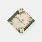 Winter White Anemone Kerstfeest Servet (Hoek)