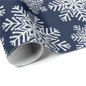 Winter White Blue Snowflakes Wonderland Pattern Cadeaupapier (Rol Hoek)