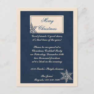 Winter White en Navy Blue Snowflake Kaart