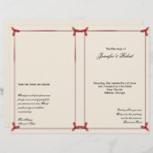 Winter White en Red Mistletoe Wedding Programme (Voorkant / Achterkant)