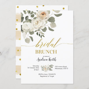 Winter White Floral Bridal Brunch Uitnodiging