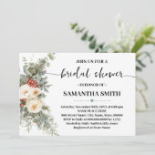 Winter White Floral Bridal Shower Kaart (Staand voorkant)