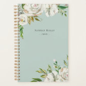 Winter White Floral Personalized Planner (Voorkant)