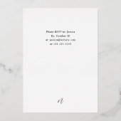 Winter White Floral & Pine Kerstmis of feestdag Folie Uitnodiging (Achterkant)