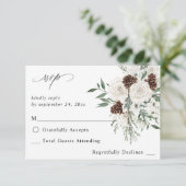 Winter White Floral & Pine no Meal RSVP 2 (Staand voorkant)