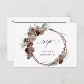 Winter White Floral & Pine w Meal RSVP 2 (Voorkant / Achterkant)