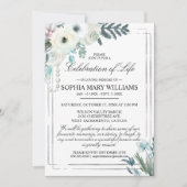 Winter White Rose begrafenis viering van het leven Kaart