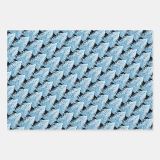 Winter White Shiny Pine Tree Inpakpapier Vel (Voorkant)