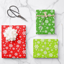 Winter White Snowflakes on Red and Green