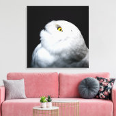 Winter White Snowy Owl Canvas Afdruk (Insitu (Woonkamer))