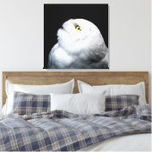 Winter White Snowy Owl Canvas Afdruk (Insitu (Slaapkamer))