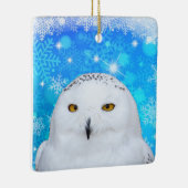 Winter White Snowy Owl Keramisch Ornament (Rechts)