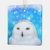 Winter White Snowy Owl Keramisch Ornament (Links)