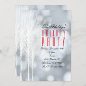 Winter White Trees Vakantie Uitnodigingen (Voorkant / Achterkant)