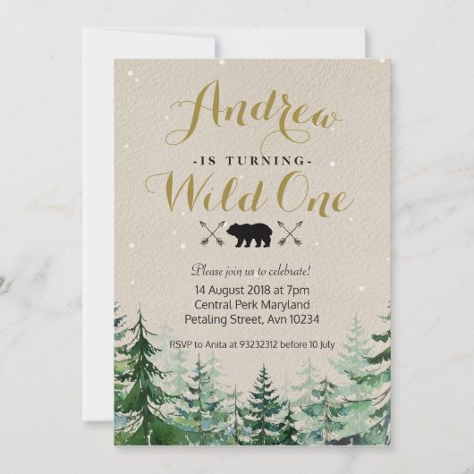 Winter Wild Uitnodiging één dag (Voorkant)