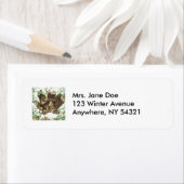 Winter Wildlife Art Black Beer Moeder en kubussen Etiket (Insitu)