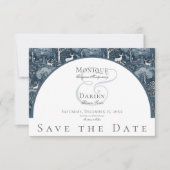  Winter William Morris Elegant Wedding Save The Date (Voorkant)