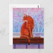 Winter Window Tabby Cat Briefkaart (Voorkant / Achterkant)