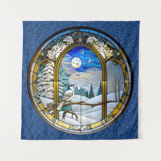 Winter Window Tapestry Wandkleed (Voorkant)