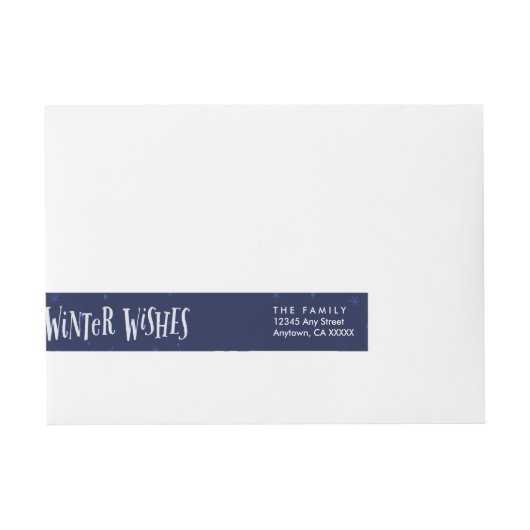 Winter Wishes Envelope Seal, adreslabel Omwikkelbaar Adreslabel (Voorkant)
