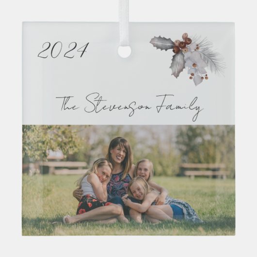 Winter Wit 2024 Fotovakantie Glas Ornament (Voorkant)