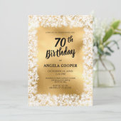 Winter Wit Goud 70ste Verjaardagsfeest Kaart (Staand voorkant)