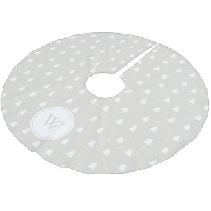 Winter Wit/Ivoor Gepersonaliseerd Monogram Kerstboom Rok