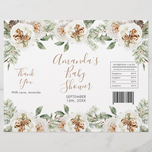 Winter Witte Bloem Kerst Chipzak Verpakking Flyer (Voorkant)