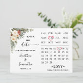Winter Witte Bloemen Kalender Save The Date (Staand voorkant)