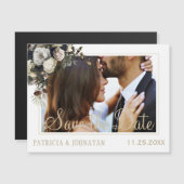 Winter witte pioenen elegante bruiloft opslaan de (Voorkant / Achterkant)