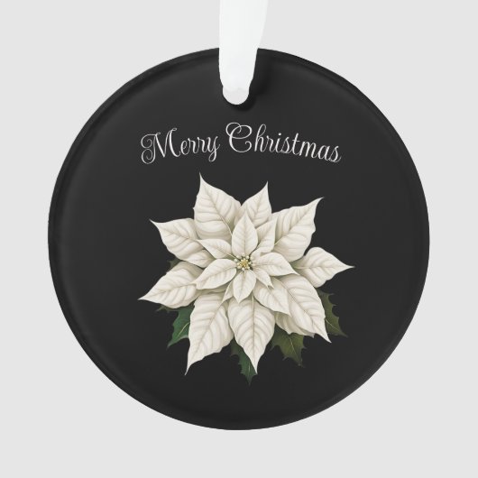 Winter witte poinsettia ornament (voorkant)