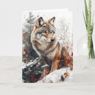 Winter Wolf Briefkaart Stationair
