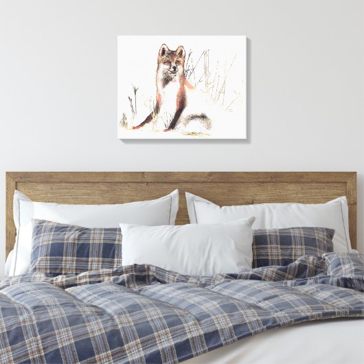 Winter Wolf Canvas Afdruk (Insitu (Slaapkamer))