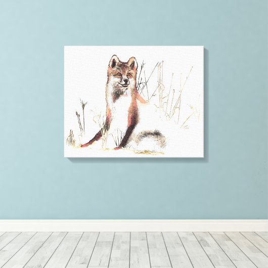 Winter Wolf Canvas Afdruk (Insitu (Houten vloer))