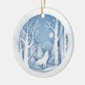 Winter Wolf Keramisch Ornament (Links)