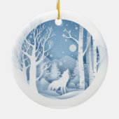 Winter Wolf Keramisch Ornament (Achterkant)