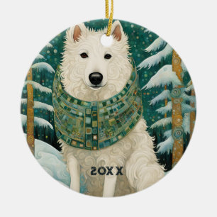 Winter Wolf Keramisch Ornament
