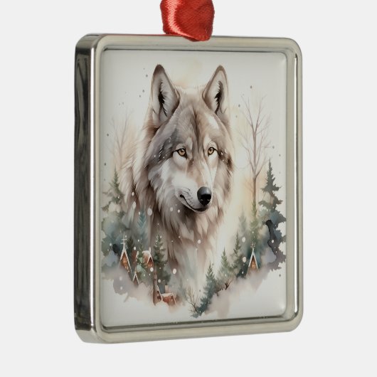 Winter Wolf Kerst Ornament (Rechts)