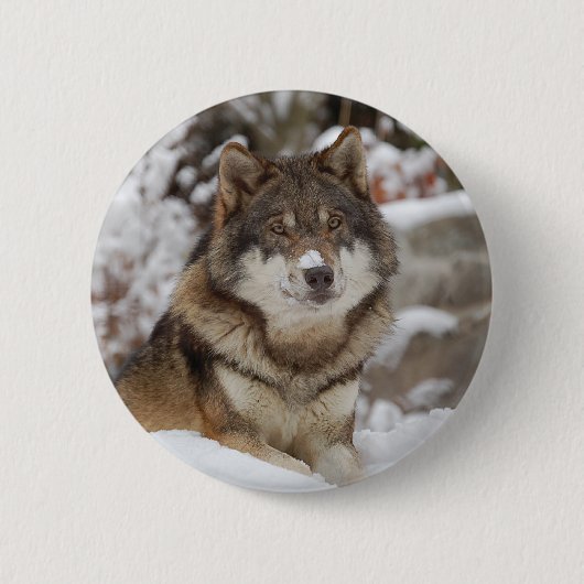 Winter Wolf Ronde Button 5,7 Cm (Voorkant)