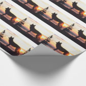 Winter Wolf Silhouette Cadeaupapier (Hoek)