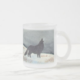 Winter Wolf Silhouette Matglas Koffiemok