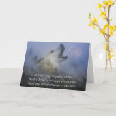 Winter Wolf Solstice Kaart (Gele Bloem)