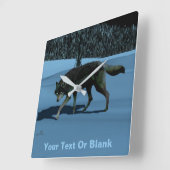 Winter Wolf - Tapetum Lucidum Vierkante Klok (Hoek)