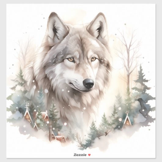 Winter Wolf Vinyl Sticker (Vel)