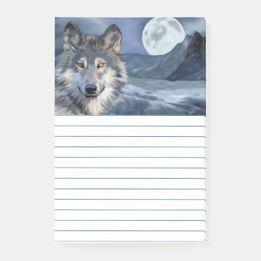 Winter Wolf volle maan Post-it® Notes (Voorkant)