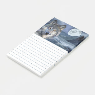 Winter Wolf volle maan Post-it® Notes