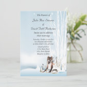Winter Wolf Wedding Kaart (Staand voorkant)