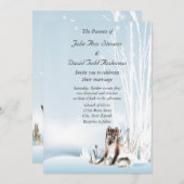 Winter Wolf Wedding Kaart (Voorkant / Achterkant)