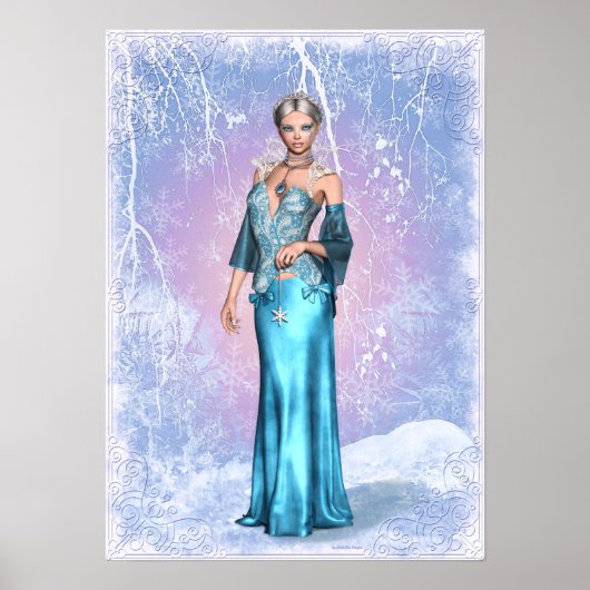 Winter Woman Fantasy Artwork Poster (Voorkant)