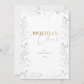 Winter Wonder Gold Calligraphie Carte de vacances (Devant)